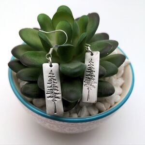 Silver Tree Design Earrings